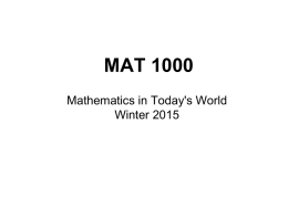 MAT 1000 - Mathematics