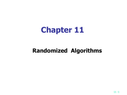 Chap 11 Randomized Algorithms - National Tsing Hua University