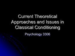 Current Theoretical Approaches and Issues in Classical