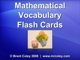 Mathematical Vocabulary