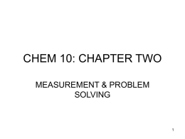 CHEM 10: CHAPTER TWO