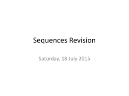 Sequences Revision
