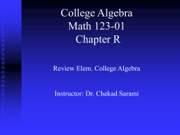 Sullivan College Algebra: Section R.1