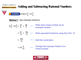 Adding and Subtracting Rational Numbers