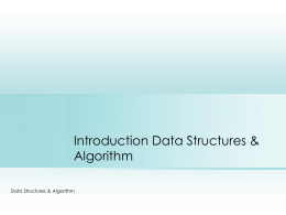 Introduction Data Structures & Algorithm