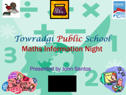 Towradgi Public School Maths Information Night