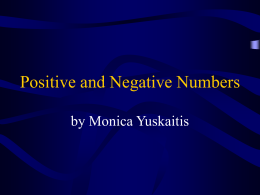 Positive and Negative Numbers