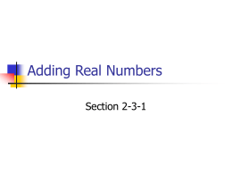 Adding Real Numbers