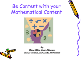 Are you content with your Mathematics Content?