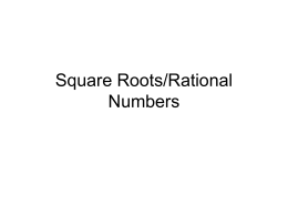 Square Roots/Rational Numbers - St. Croix Central School