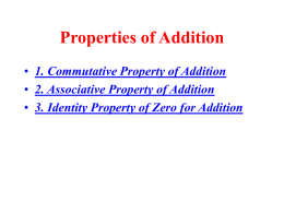 Properties of Addition - Gateway School District