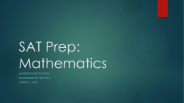 SAT Prep: Mathematics