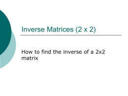 Inverse Matrices