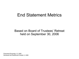End Statement Metrics 2009