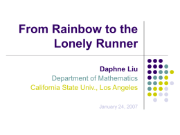 From Rainbow to the Lonely Runner