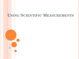 Using Scientific Measurments