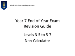 Revision Guide – PHASE 1 Year 7