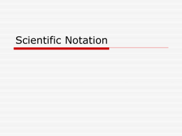 Scientific Notation - Ms. Nigro's Classroom