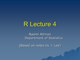 S-PLUS Lecture 2
