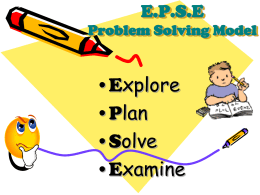 E.P.S.E Problem Solving Model - Lamar Consolidated ISD