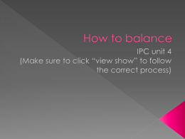 How to balance