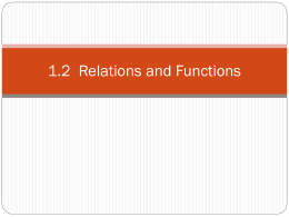 1.2 Relations and Functions