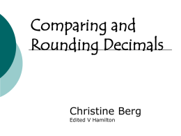 Comparing and Rounding Decimals