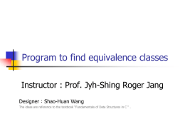 Program to find equivalence classes