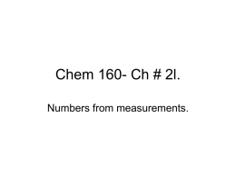 Chem 160- Ch # 2l. - Solano Community College