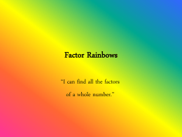 Factor Rainbows - Nash Elementary