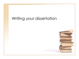 Writing your dissertation 1