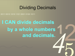 Decimal Division - Rutherford County Schools