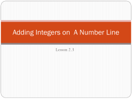 Adding Integers on A Number Line