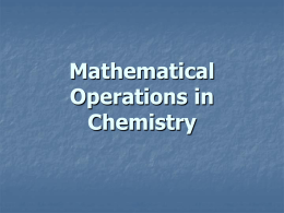 Mathematical Operations in Chemistry