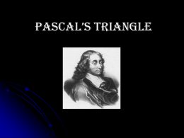 PASCAL’S TRIANGLE