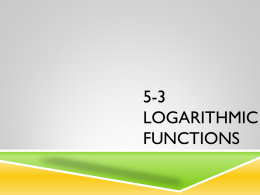 Ch 5 Exponential and Logarithmic Functions