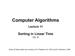 Computer Algorithms Lecture 8 Quicksort Ch. 7