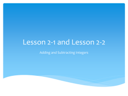 Lesson 2-1 and Lesson 2-2 - Icef Vista Elementary Academy