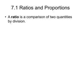 7.1 Ratios and Proportions - Cardinal O'Hara High School