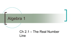 Algebra 1 - Davidsen Middle School