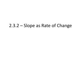 2.3.2 – Slope as Rate of Change