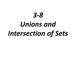 3-8 Unions and Intersection of Sets
