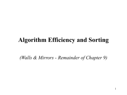 Algorithm Efficiency & Sorting