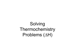 Solving Thermochemistry Problems