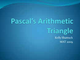Pascal’s Arithmetic Triangle