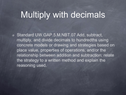 6-5 Multiplying and Dividing Decimals