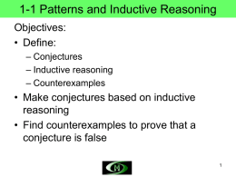 1-1 Patterns and Inductive Reasoning - Katy