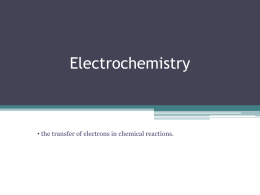 Electrochemistry - Salisbury Composite High School