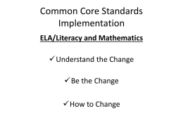 Coleman - Common Core Standards Implementation