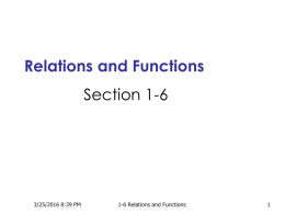 Relations and Functions